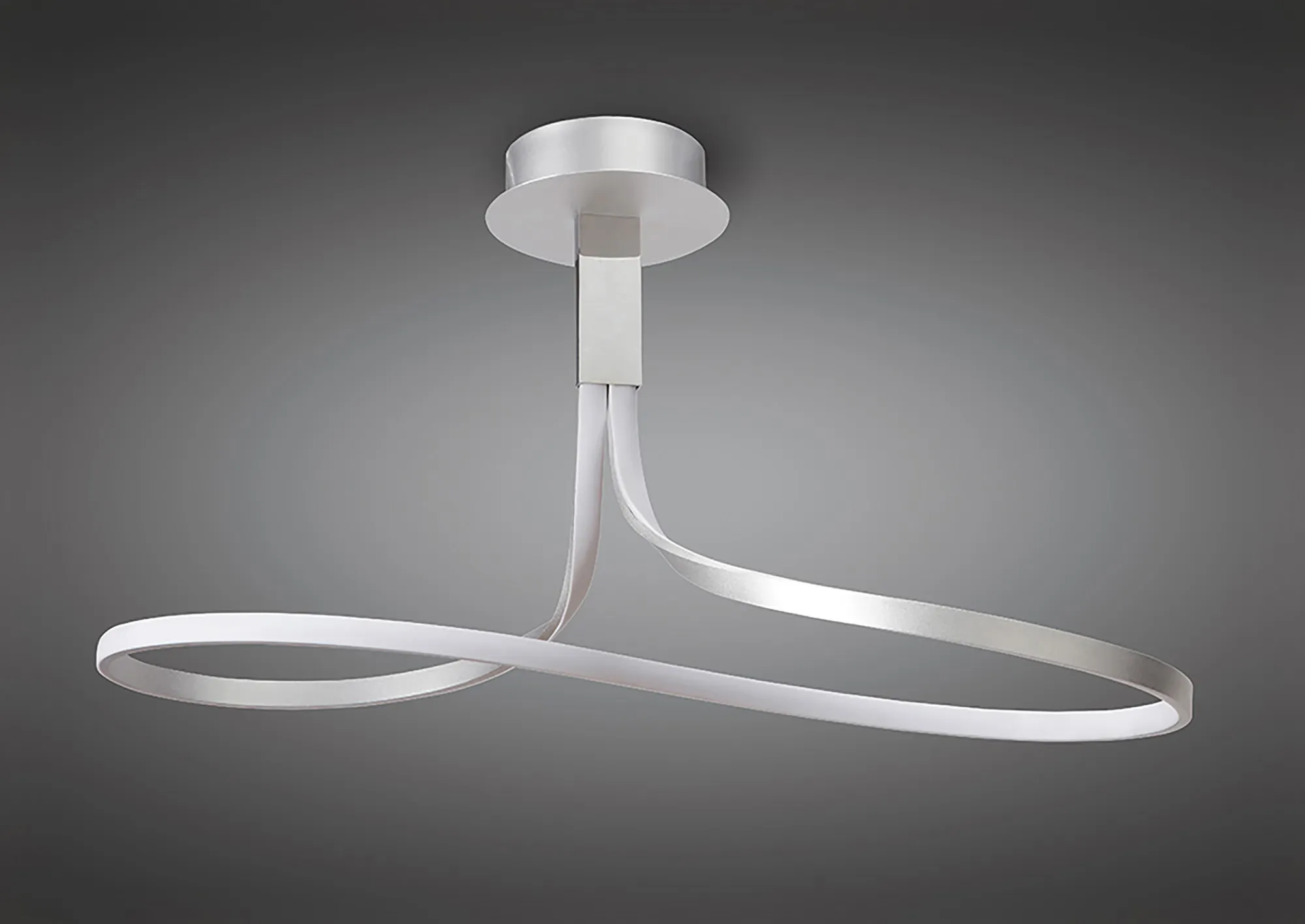 Nur Silver Rectangular Semi Flush DImmable 40W LED M4995  Mantra Nur Silver